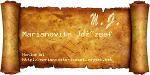 Marianovits József névjegykártya